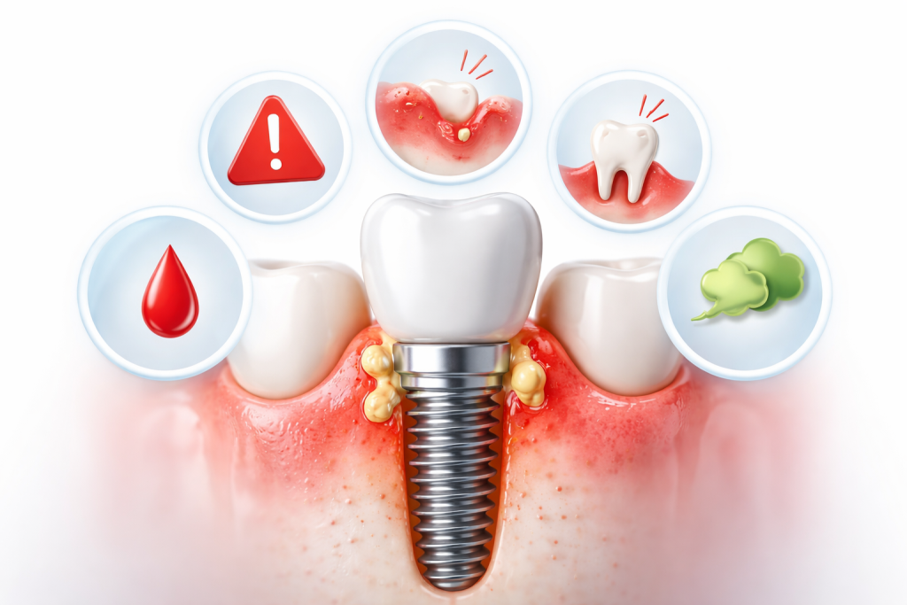 semne că implantul dentar nu s-a prins inflamație gingivală și implant dentar Clinica Dentora București